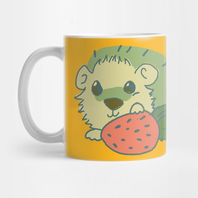 Hedgehog With Strawberry by LonesomePINE